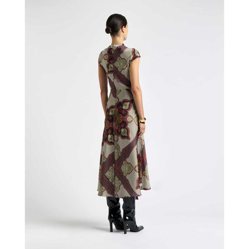 Cue Mocha Chateau Asymmetric Midi Dress image number 1